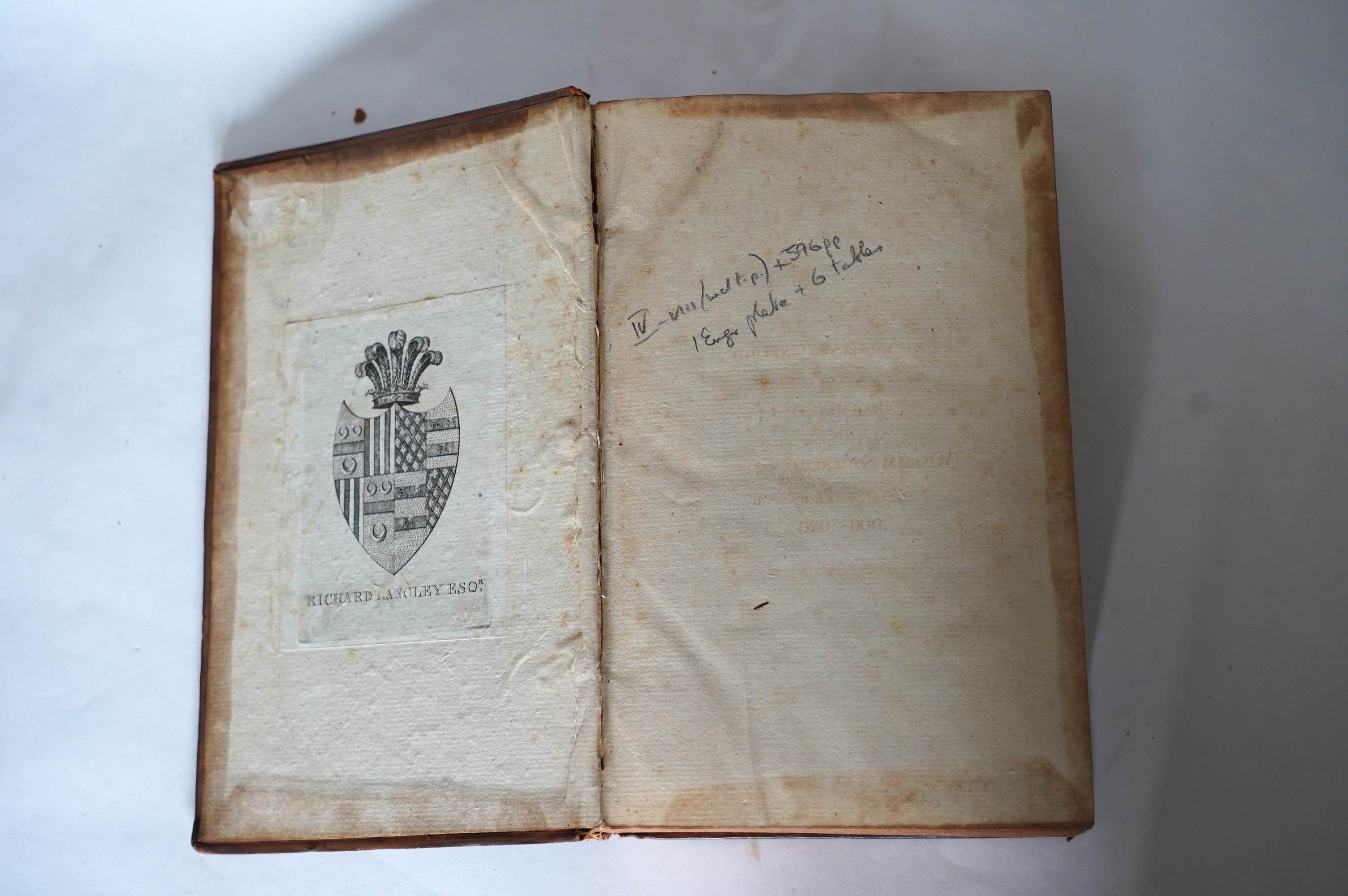 Young, Arthur - A Six Months Tour through the North of England. 1st edition, 4 vols. 28 plates (some folded, incl. a map of the Bridgewater Canal) and 6 folded tables; contemp. calf. 1770